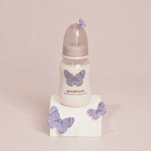 Plastic Baby bottle or milk bottle with a butterfly on it