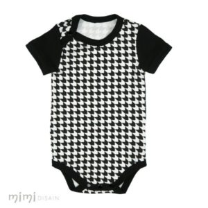 Baby Bodysuit Geometrical Black and white short sleeves