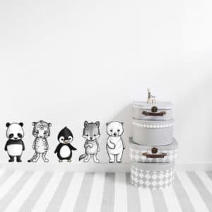 Removable Kids Wall Stickers - Dream Animals, panda, tiger, penguin, wolf and polar bear