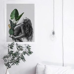 Linn Wold Sjana art print in white bedroom