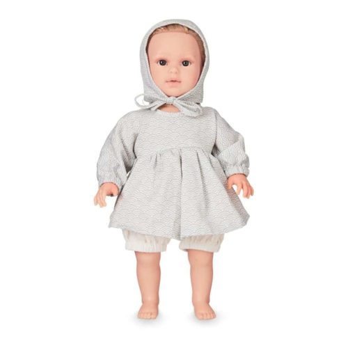 Cam Cam dolls clothing set and bonnet for baby doll in grey wave
