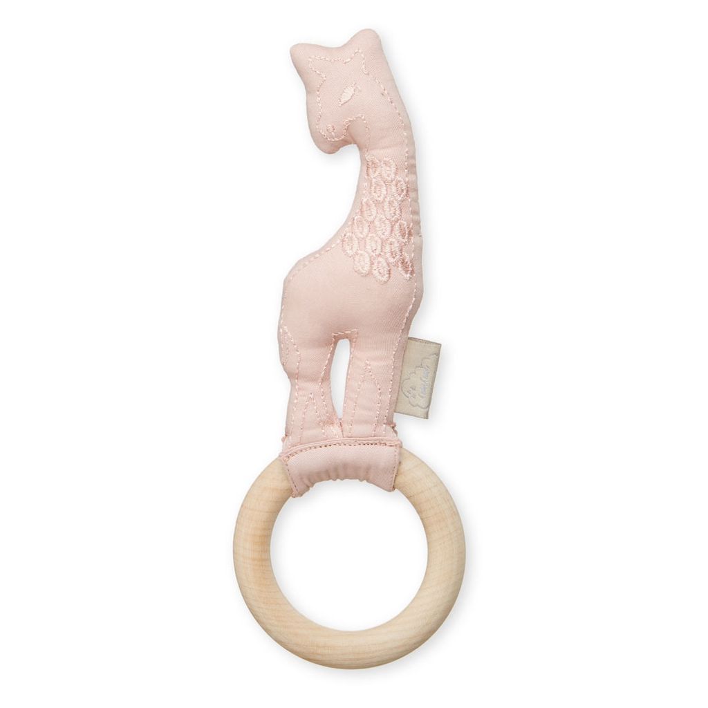 Cam Cam organic giraffe rattle toy for baby pink