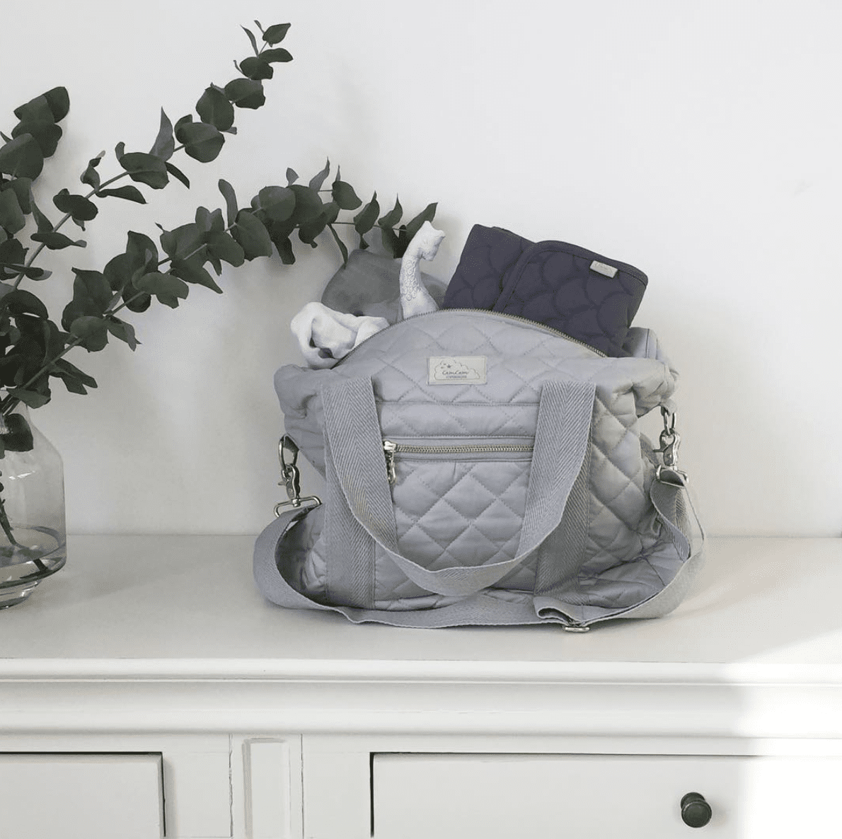 Mums nappy bag with portable changing mat