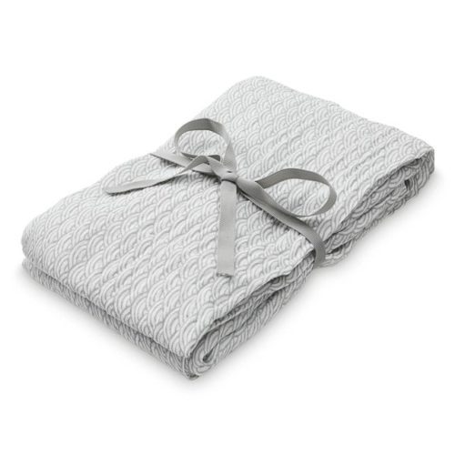 Cam Cam organic muslin swaddle for babies in grey wave