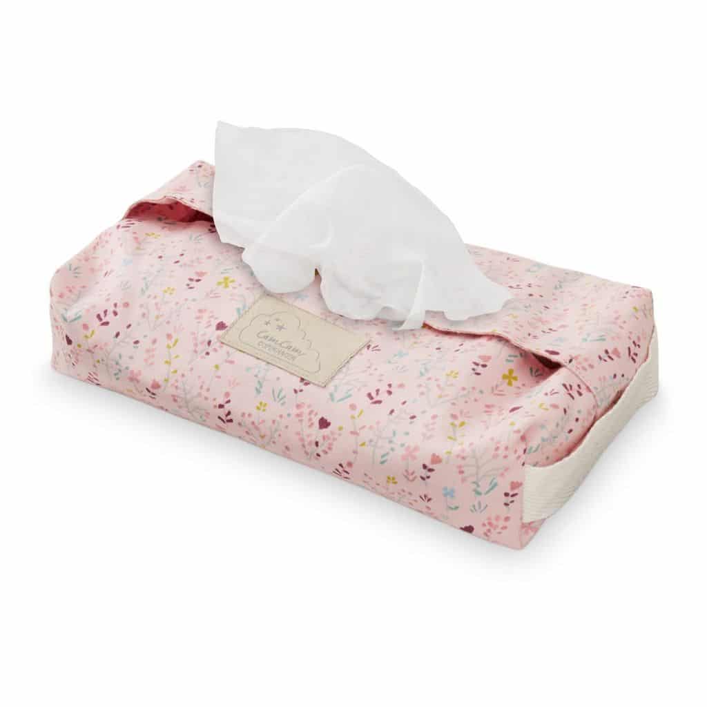 Cam Cam baby wet wipe cover for changing table and nappy bag fleur pink