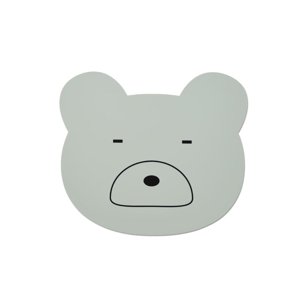 Silicone placemat for kids mint bear