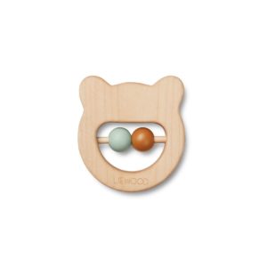 Wooden teether in the shape of a bear