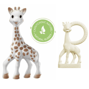 Original sophie the giraffe teether and smaller white sophie teething ring